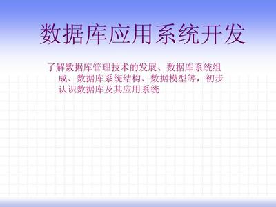 数据库应用系统开发
